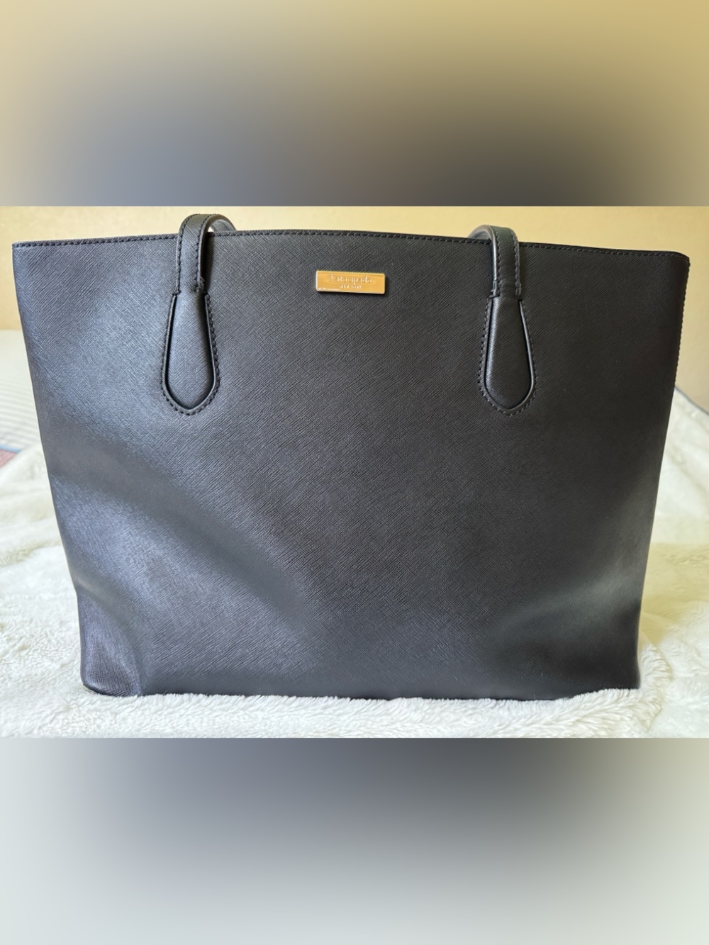 kate spade Navy Blue Saffiano Leather Shoulder Tote